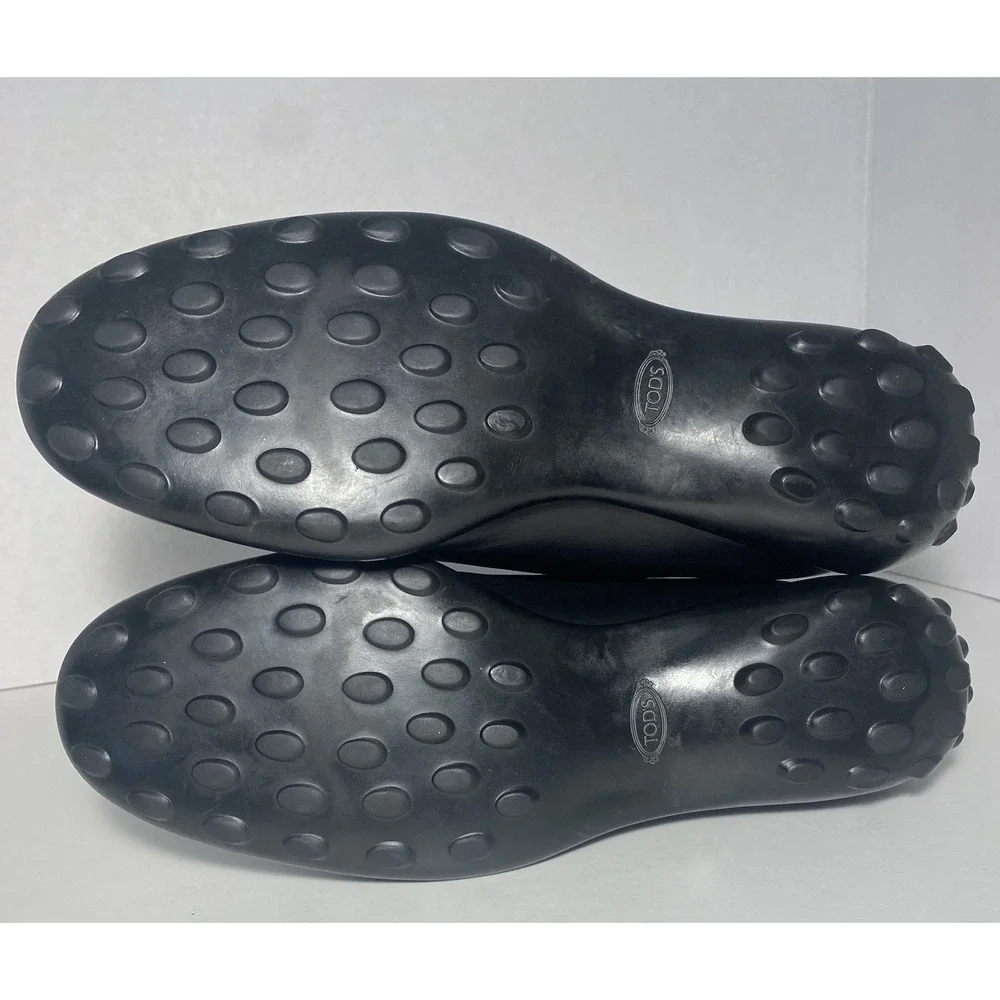 TOD'S Black Italian Leather Woman's Slip On Classic Sneakers/Loafers US size 6.5